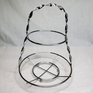 Vintage Silver Metal Two Tiered Candy Nut Dish Holder